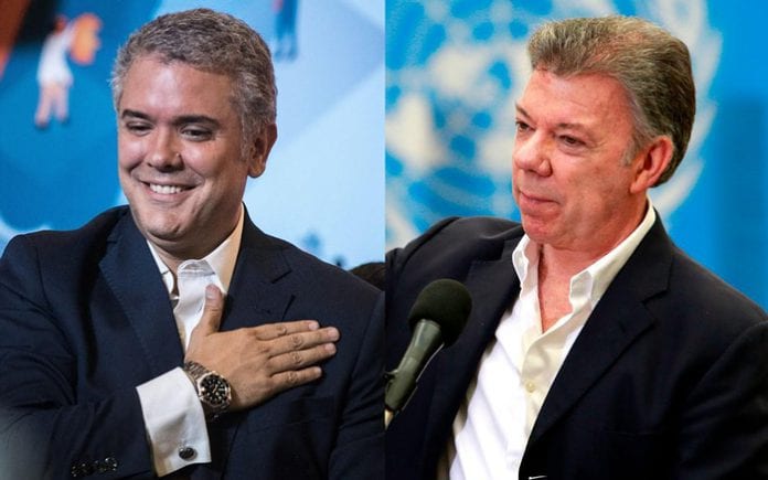 Iván Duque y Juan Manuel Santos