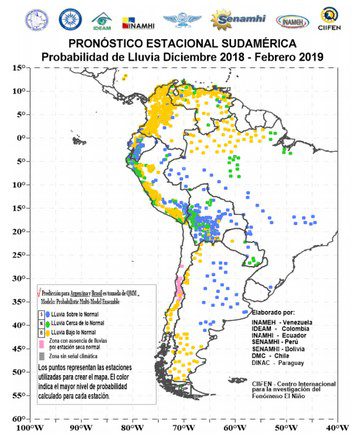 Colombia, Venezuela, Perú, Chile y Brasil tendrán déficit de lluvias hasta marzo