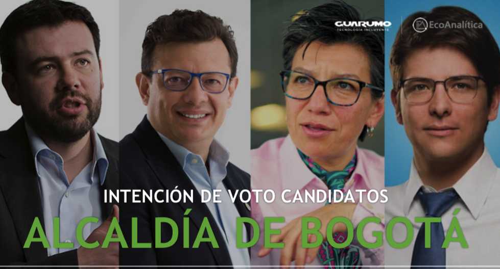 Empate en intención de voto para alcaldía de Bogota, según Guarumo Empate en intención de voto para alcaldía de Bogota, según Guarumo