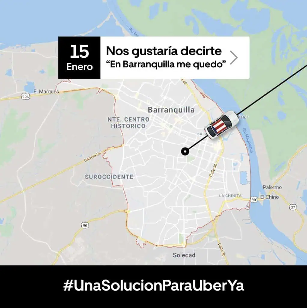 Uber adelanta su salida de Colombia y se va primero de Barranquilla Uber adelanta su salida de Colombia y se va primero de Barranquilla