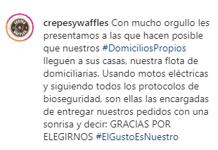 Crepes & Waffles presenta flota de motos eléctricas para domicilios propios con sus colaboradoras