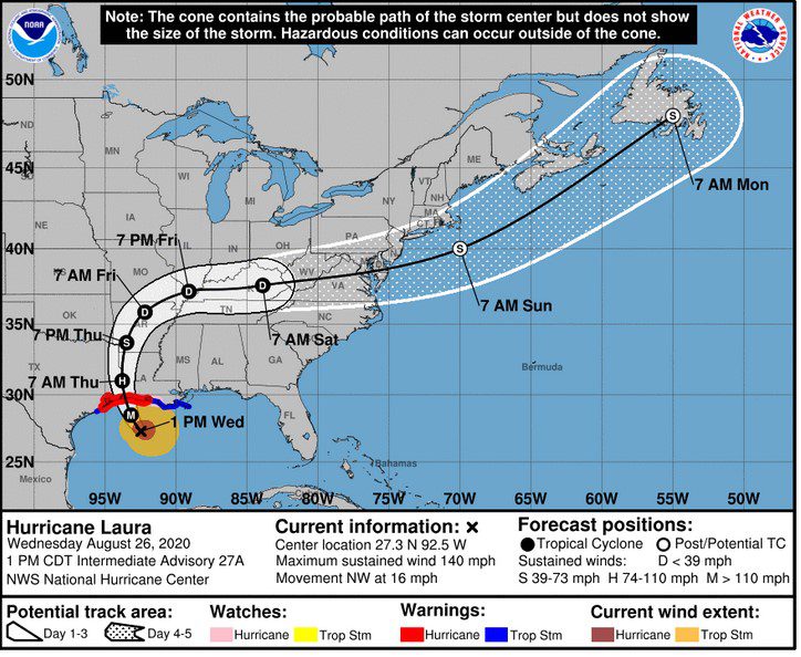 Huracán Laura llega a categoría 4; es uno de los más destructivos de la historia