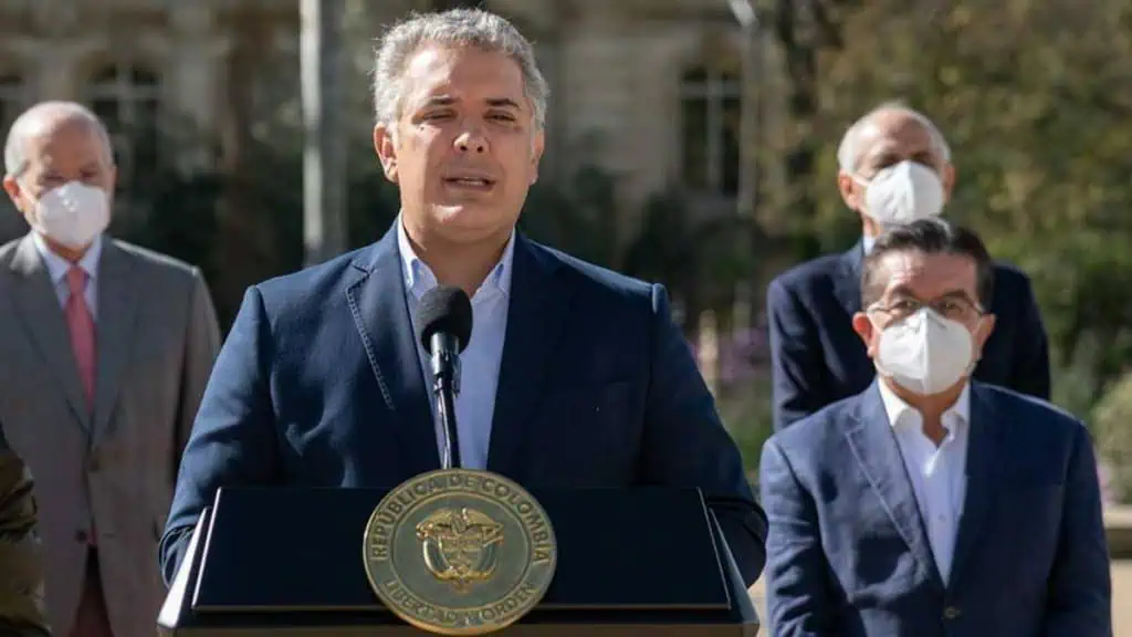 Duque quiere reforma tributaria consensuada; acepta errores en la propuesta Iván Duque anuncio Covax. Foto: Presidencia.