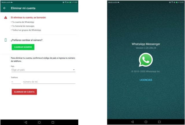 Información sobre actualización de términos de WhatsApp
