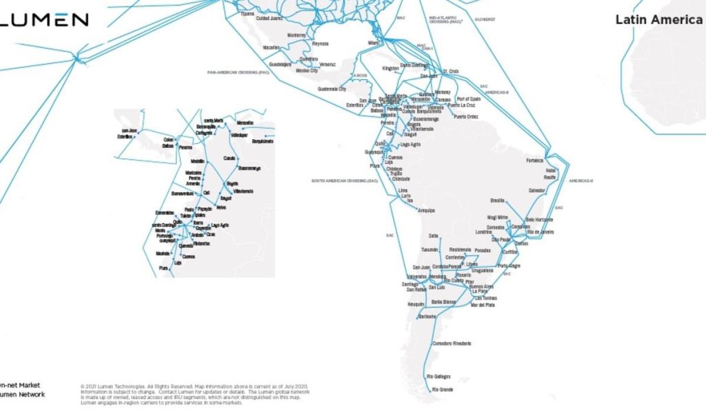 Lumen cuadruplicó la capacidad de su red en América Latina en 2020