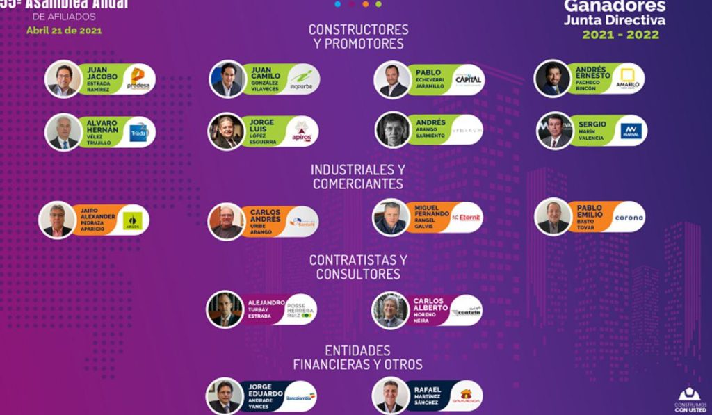 Imagen de junta directiva de Camacol Bogotá y Cundinamarca.