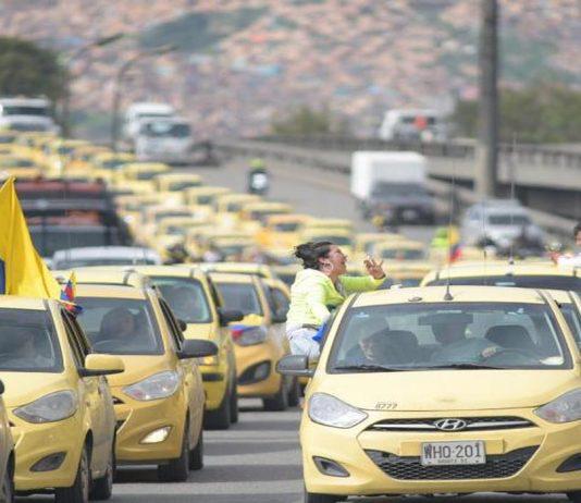 Taxistas en Colombia.