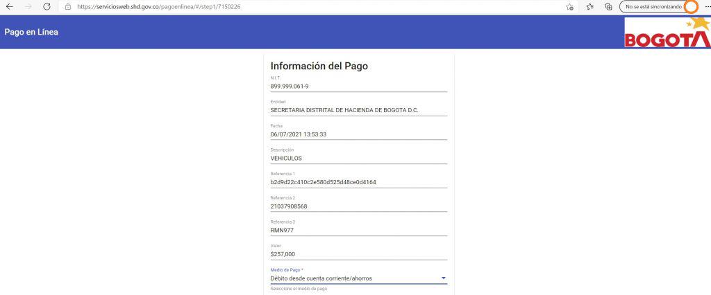 Pague sin filas el impuesto vehicular en Bogotá con descuento