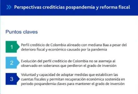 Moody´s: Perfil de Colombia no se asemeja a soberanos que perdieron grado de inversión Moody´s opinión sobre Colombia