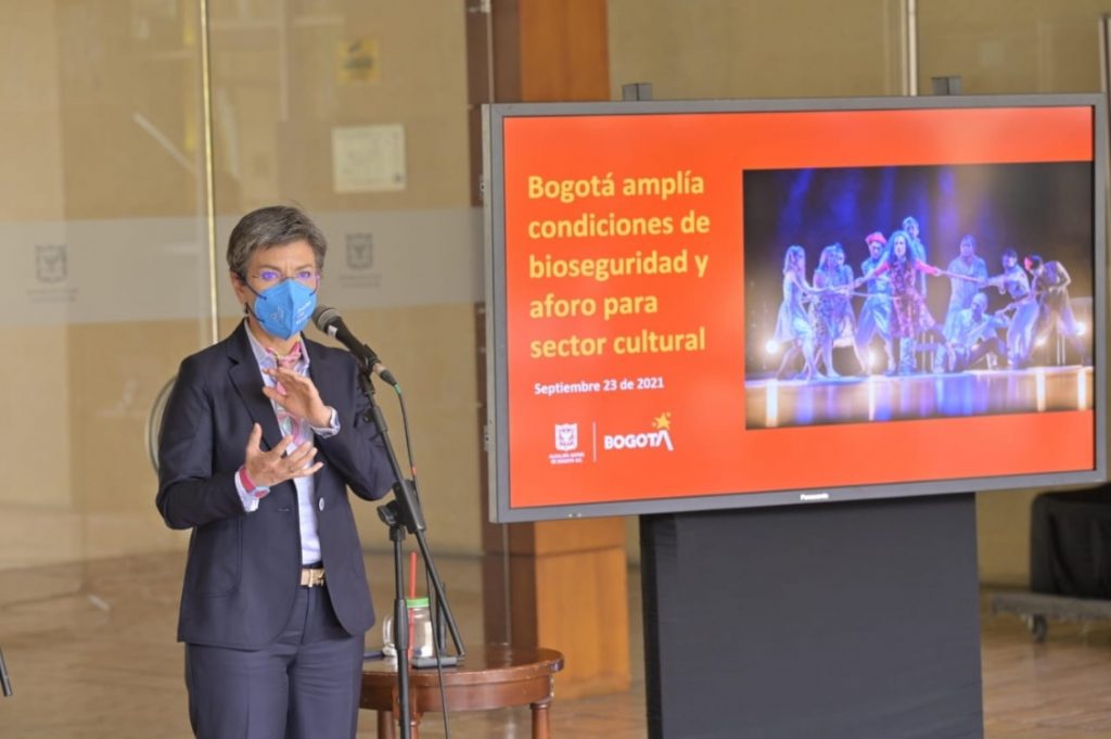 Bogotá amplió a 75 % condiciones de aforo para sector cultural y de entretenimiento Bogotá amplió a 75 % condiciones de aforo para sector cultural y de entretenimiento