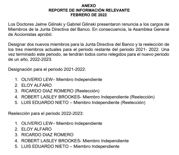 Ahora | Jaime y Gabriel Gilinski renunciaron a Junta Directiva de GNB Sudameris