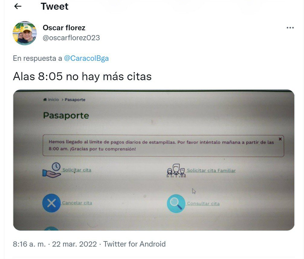12.000 citas para pasaporte en Bucaramanga se acabaron en 5 minutos
