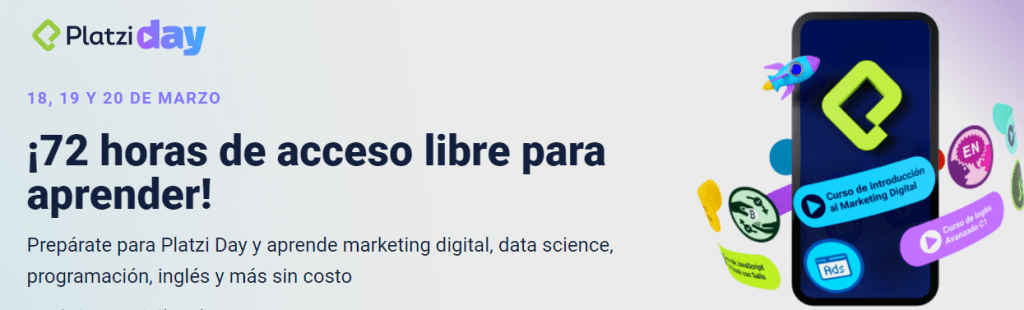 Platzi dará 72 horas gratuitas de educación en tecnología