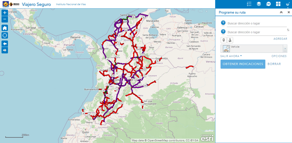 Vías más congestionadas en Colombia