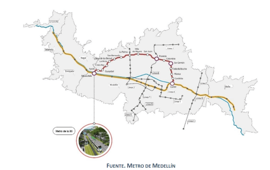 Metro Avenida 80 en Medellín