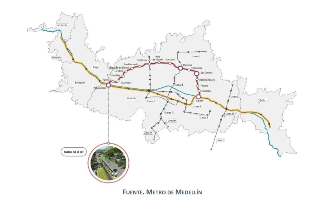 Estos son los trenes de pasajeros que alistan motores en Colombia Metro Avenida 80 en Medellín