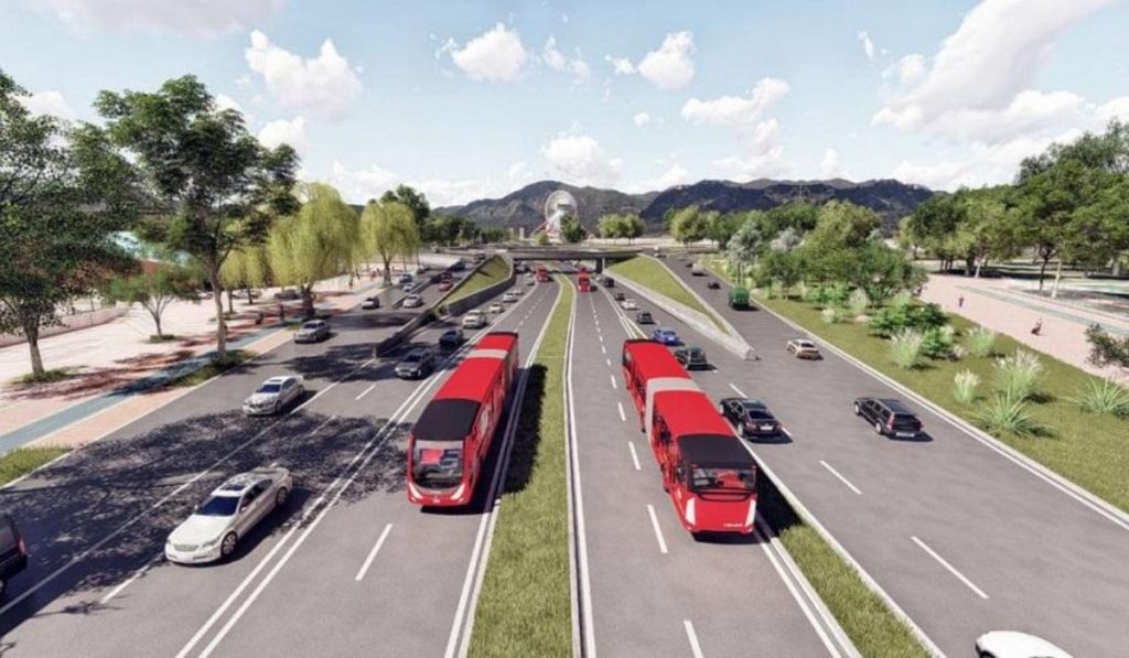 Las obras de la troncal de TransMilenio de la Avenida 68 avanzan en 20 %. Render: IDU