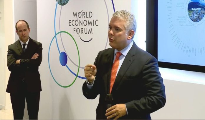 Iván Duque, expresidente de Colombia, en el Foro Económico Mundial
