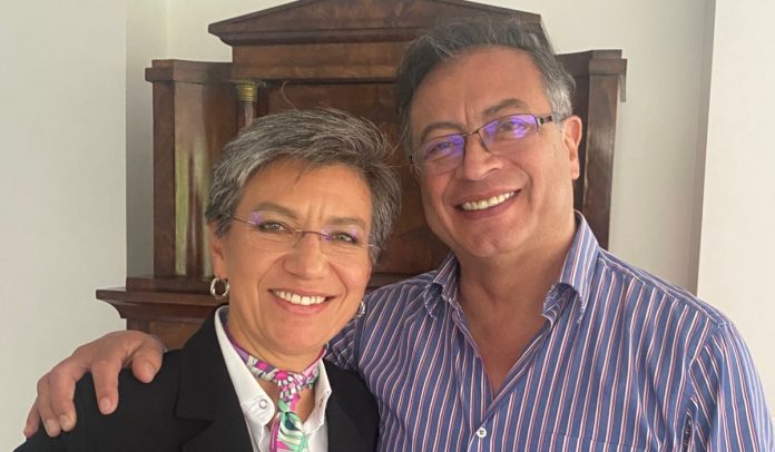Claudia López y Gustavo Petro