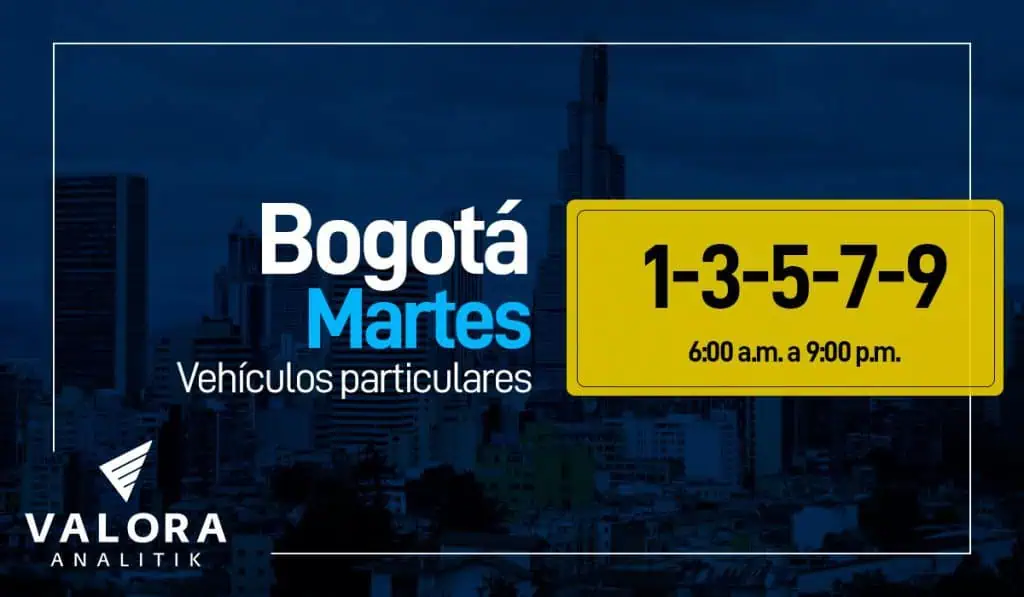 Pico y placa Bogotá hoy martes 23 de agosto Pico y placa Bogotá