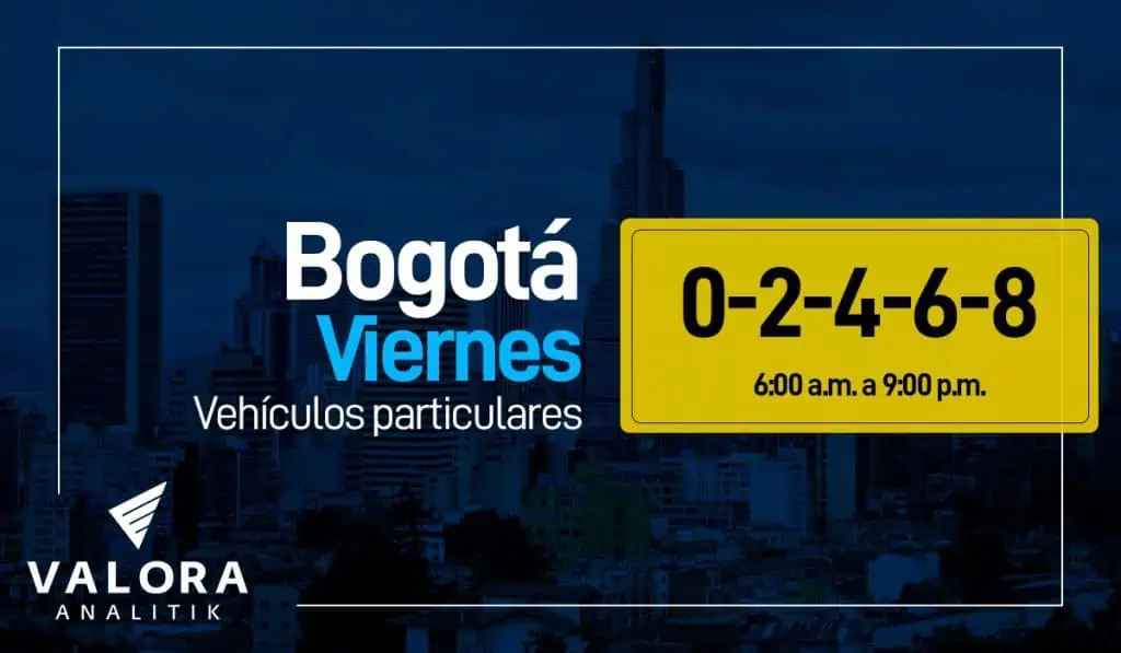 Pico y placa en Bogotá hoy viernes 14 de octubre Pico y placa Bogotá