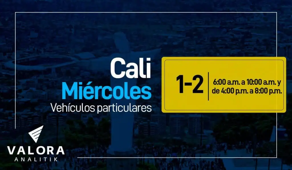 Pico y placa Cali hoy miércoles 13 de julio en particulares Pico y placa Cali hoy miércoles 13 de julio en particulares