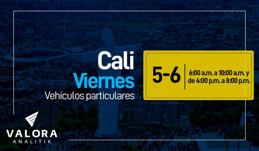 Pico y placa Cali hoy viernes 22 de julio en particulares