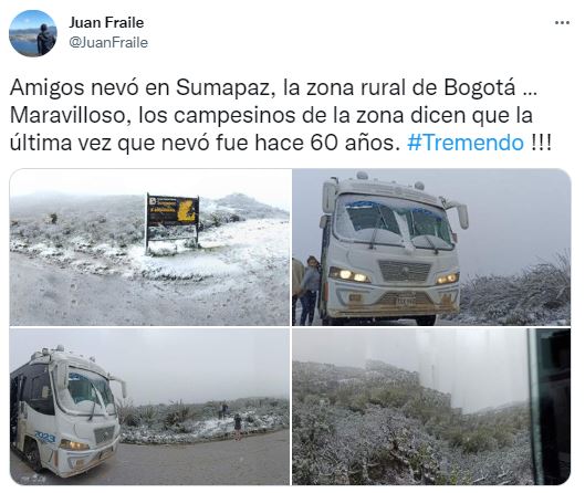 Nevó en Colombia: luego de 60 años volvió a suceder en el Páramo de Sumapaz