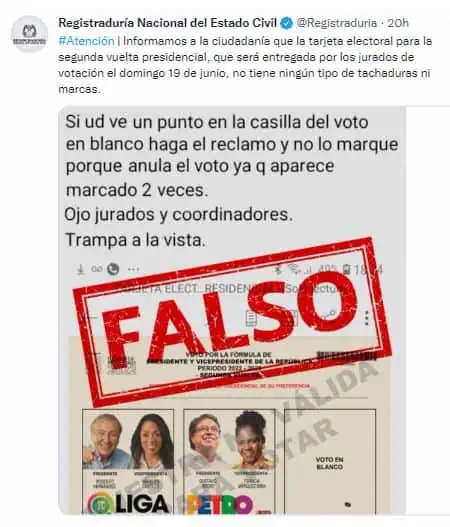 Registraduría Nacional responde a denuncias de Gustavo Petro por tarjetones marcados Registraduría Nacional responde a denuncias de Gustavo Petro por tarjetones marcados