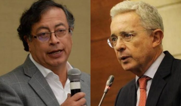 Gustavo Petro y Álvaro Uribe.