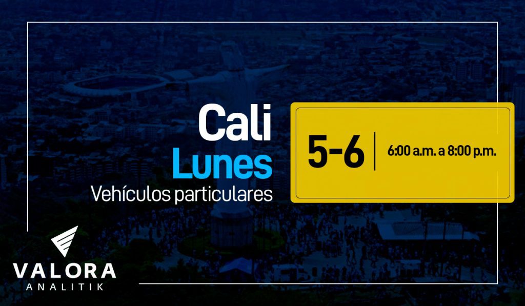 Pico y placa Cali hoy lunes 8 de agosto en particulares