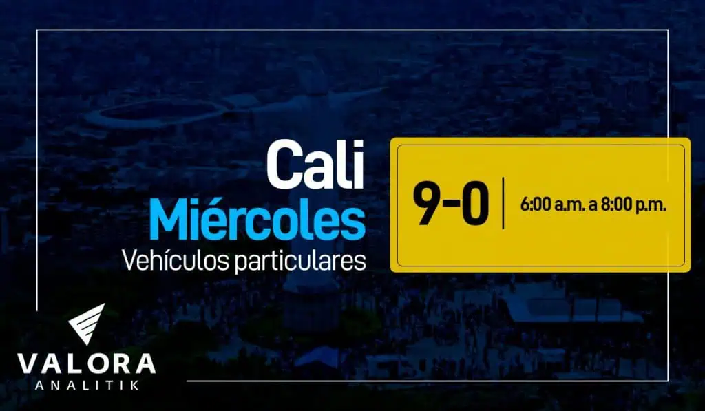 Pico y placa Cali hoy miércoles 21 de septiembre en particulares Pico y placa Cali hoy miércoles 21 de septiembre en particulares