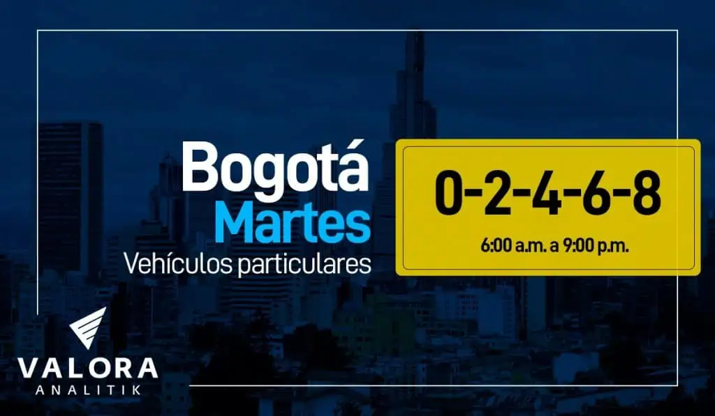Pico y placa en Bogotá hoy martes 16 agosto Pico y placa en Bogotá hoy martes 16 agosto