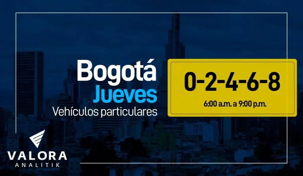 Pico y placa en Bogotá hoy 24 de noviembre Pico y placa en Bogotá hoy 24 de noviembre