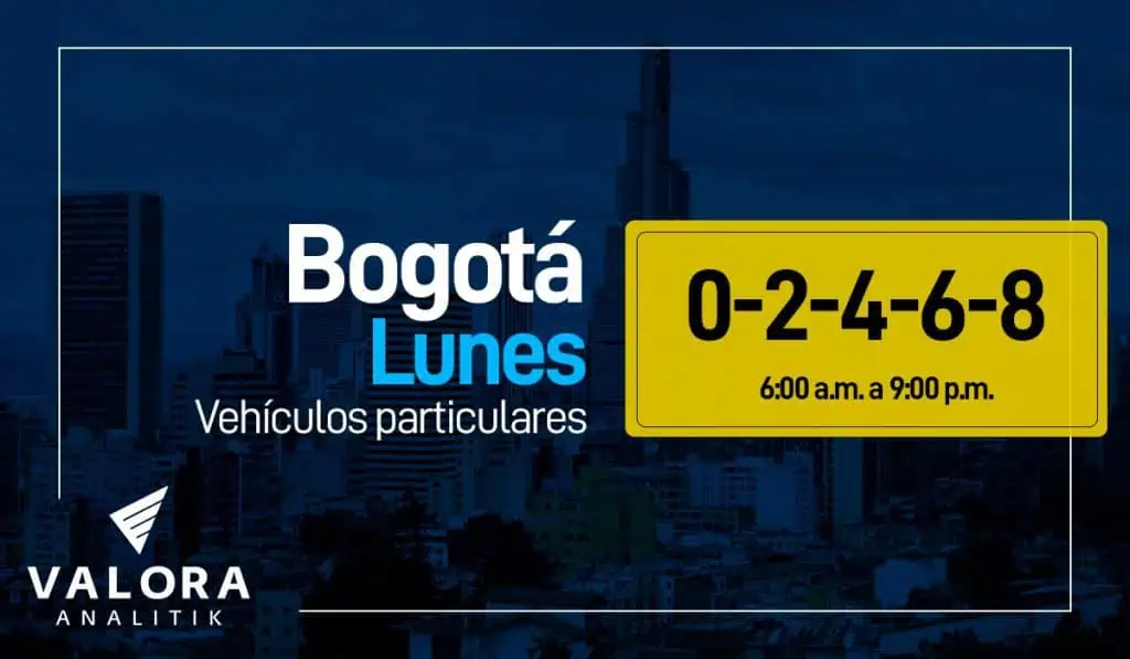 Pico y placa en Bogotá hoy lunes 8 de agosto Pico y placa en Bogotá