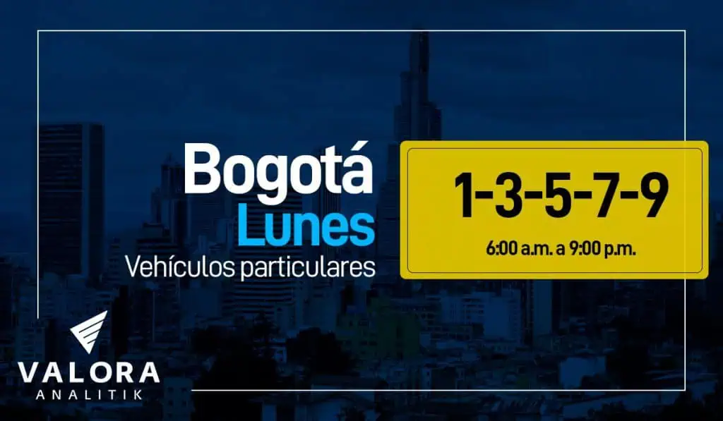 Bogotá: Pico y placa este lunes 5 septiembre Bogotá: Pico y placa este lunes 5 septiembre