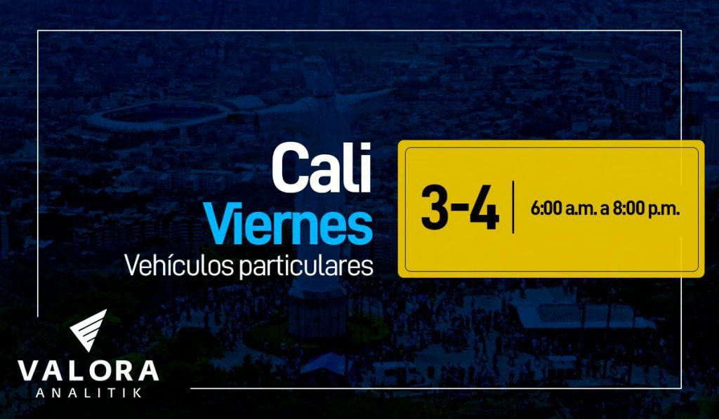Pico y placa Cali hoy viernes 23 de septiembre en particulares