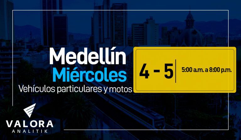 Pico y placa Medellín este 17 de agosto: carros y motos