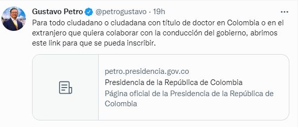 Colombia: abren convocatoria para profesionales con doctorado