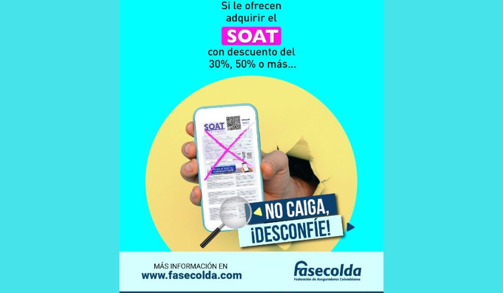 Advierten suplantación para vender falsas pólizas de SOAT en Colombia
