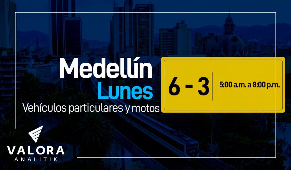 Pico y placa en Medellín, noviembre 28: carros y motos