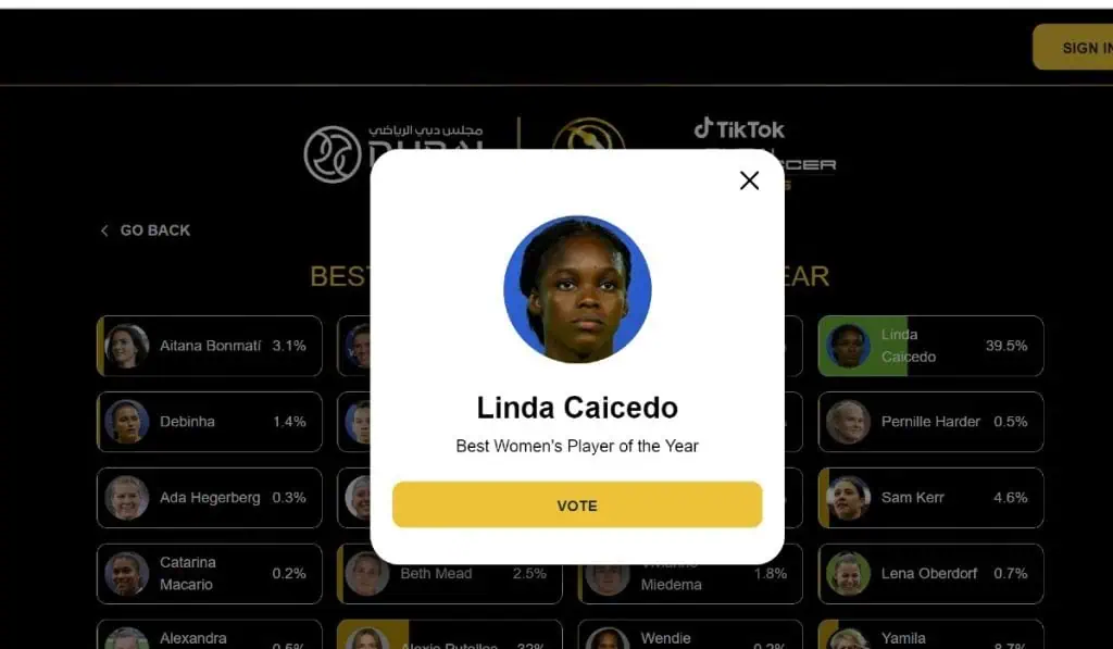 ¿Cómo votar por Linda Caicedo a mejor futbolista de 2022? ¿Cómo votar por Linda Caicedo a mejor futbolista de 2022?
