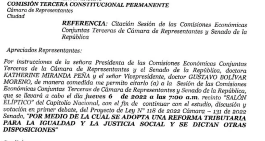 Reforma tributaria de Petro se debatirá este 6 de octubre desde las 7 a.m. en el Congreso Reforma tributaria de Petro se debatirá este 6 de octubre desde las 7 a.m. en el Congreso