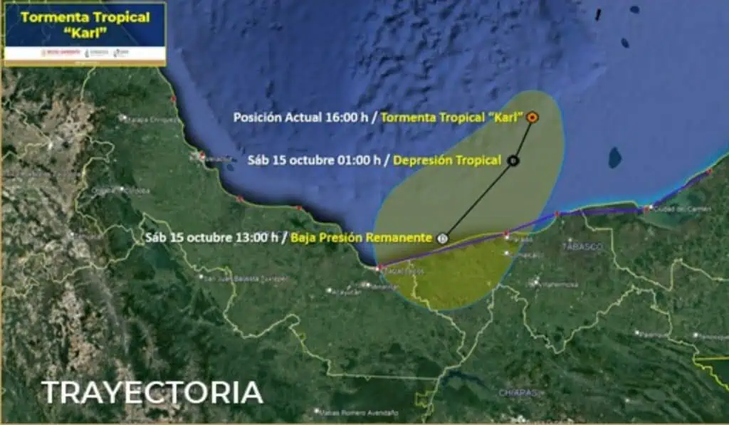 Tormenta tropical Karl tocaría tierra en el sur de México; provocará fuertes lluvias Tormenta tropical Karl tocaría tierra en el sur de México; provocará fuertes lluvias