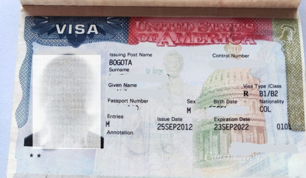 Visa de Colombia a Estados Unidos