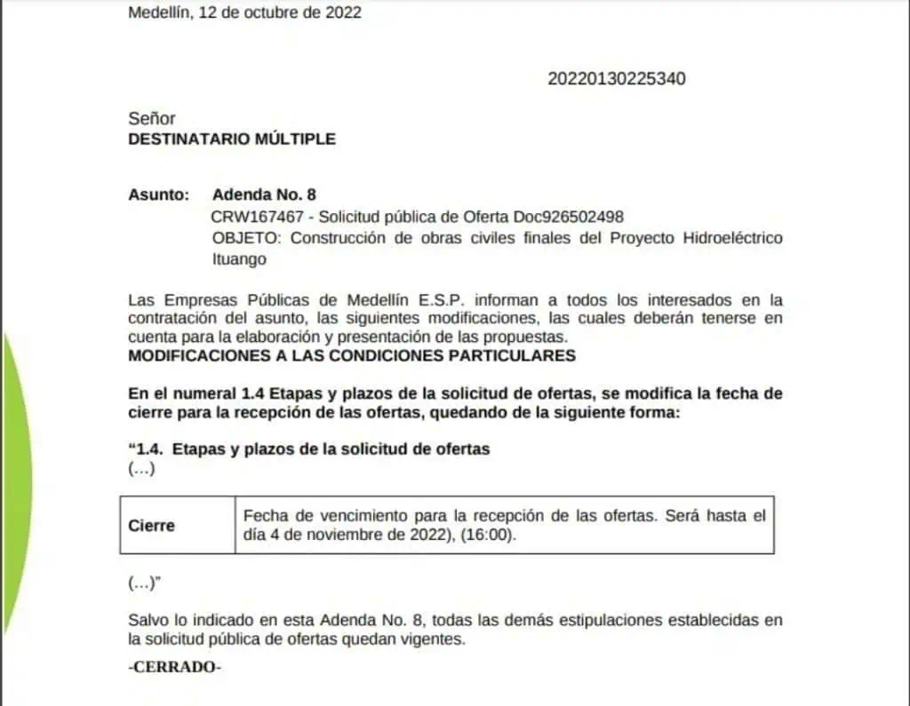 EPM aplaza nuevamente licitación para terminar obras de Hidroituango EPM aplaza nuevamente licitación para terminar obras de Hidroituango