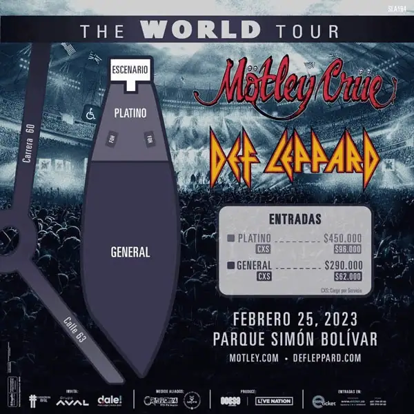 Mötley Crüe y Def Leppard anuncian 'The World Tour' en Colombia Mötley Crüe y Def Leppard anuncian 'The World Tour' en Colombia