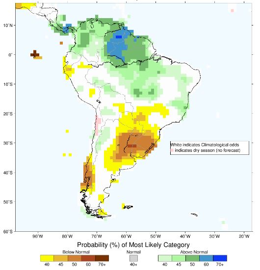 Colombia, Venezuela y Brasil, los países donde más lloverá hasta diciembre