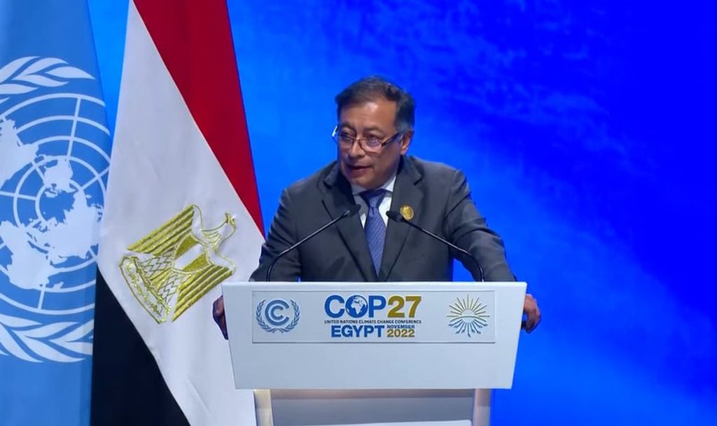 En la COP27, Petro pidió al mundo dejar de consumir hidrocarburos; Colombia financiará fondo por Amazonía
