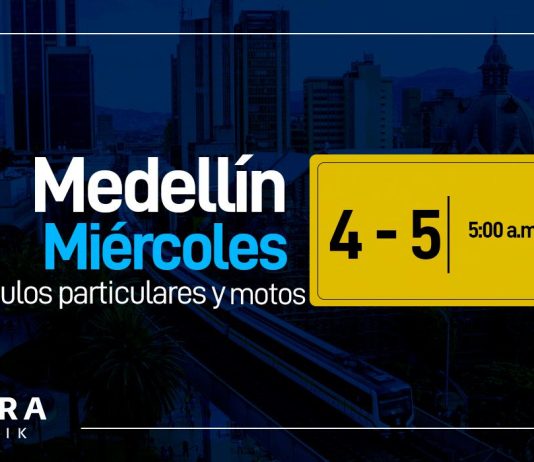 Pico y placa Medellin miércoles carros y motos. Foto: Valora Analitik.